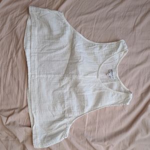 Soft gauze crop top, white. COMMUNITY